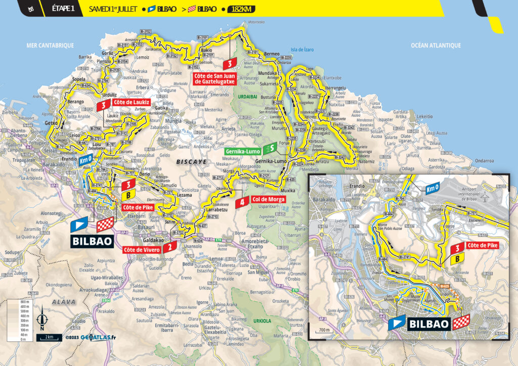Strecke der 1. Etappe der Tour de France 2023