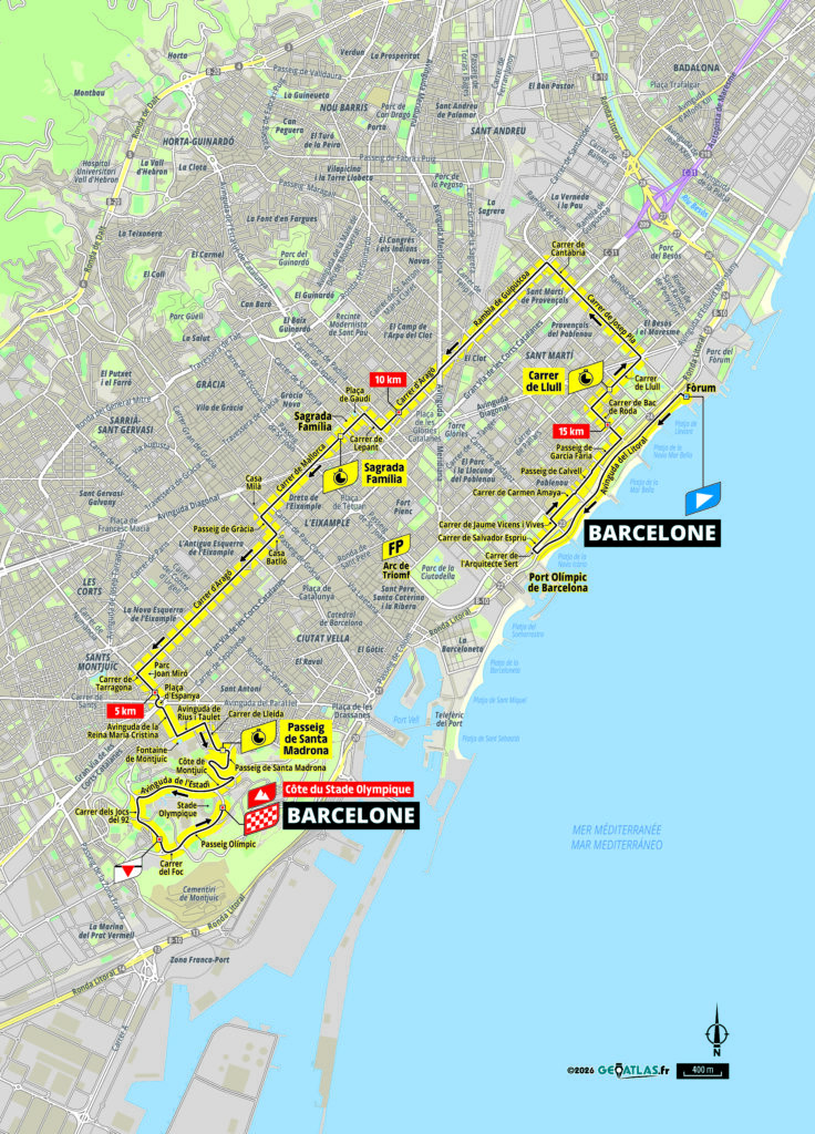 Die Streckenkarte der 1. Etappe der Tour de France 2026