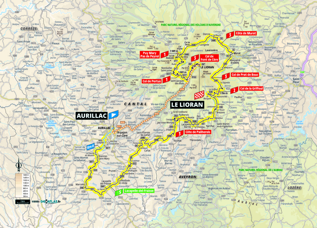 Die Streckenkarte der 10. Etappe der Tour de France 2026