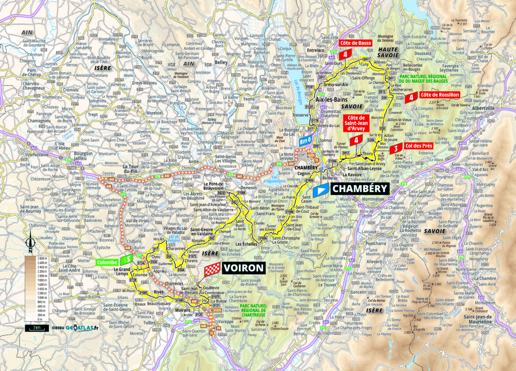 Die Streckenkarte der 17. Etappe der Tour de France 2026