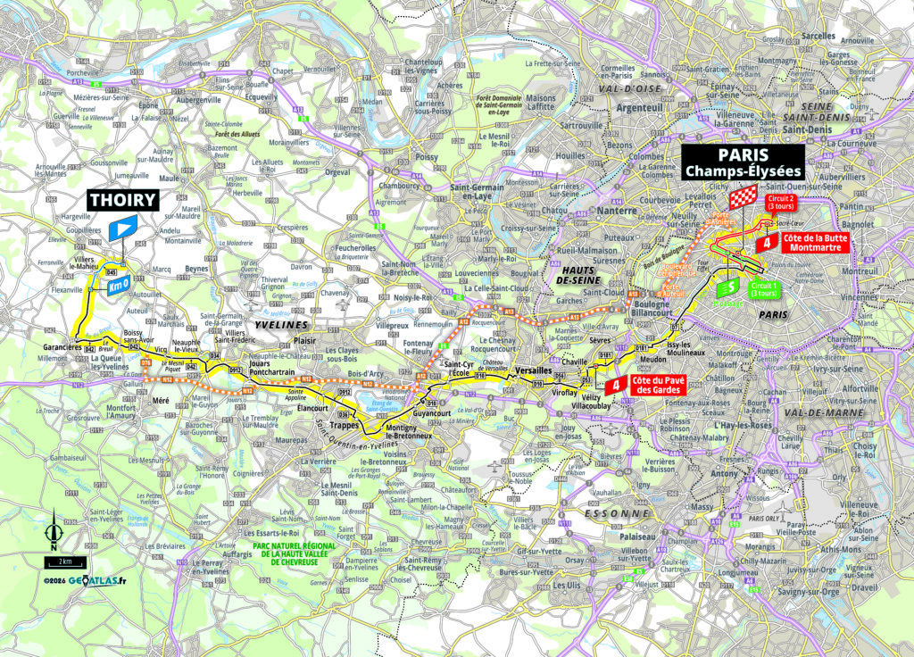 Die Streckenkarte der 21. Etappe der Tour de France 2026