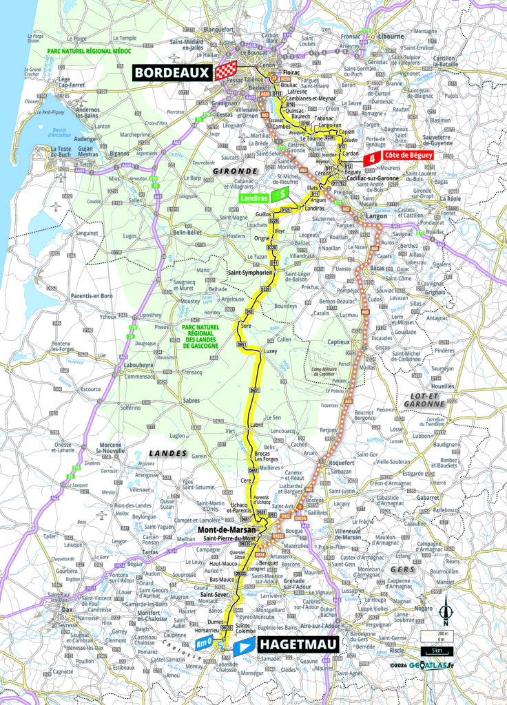 Die Streckenkarte der 7. Etappe der Tour de France 2026