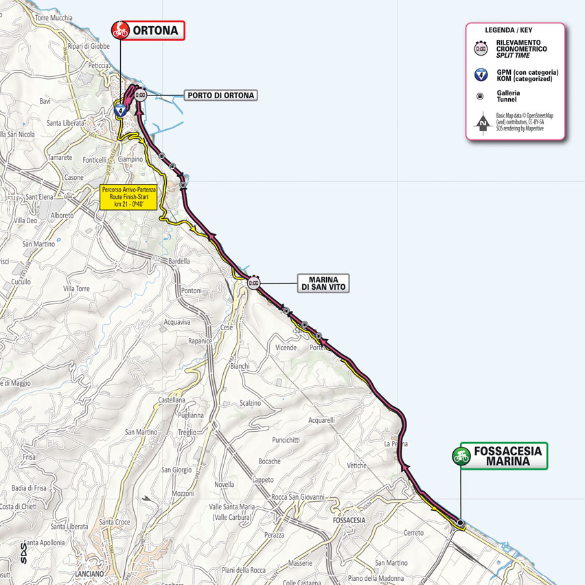 Strecke der 1. Etappe des Giro d'Italia 2023