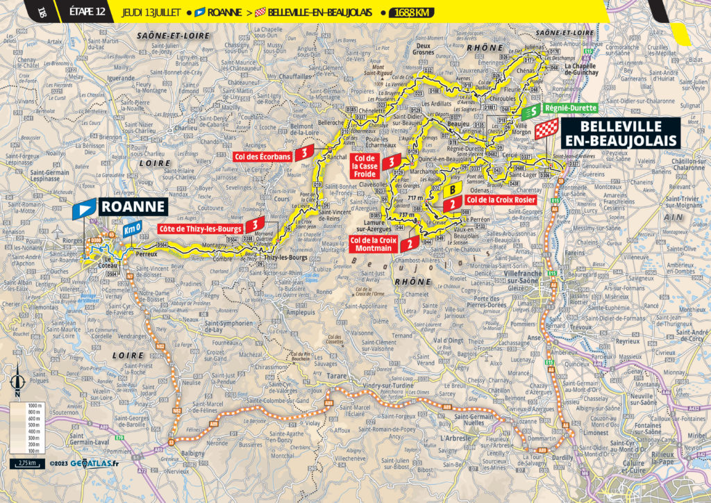 Strecke der 12. Etappe der Tour de France 2023