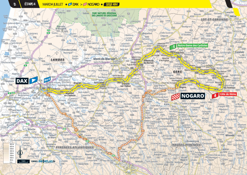Strecke der 4. Etappe der Tour de France 2023