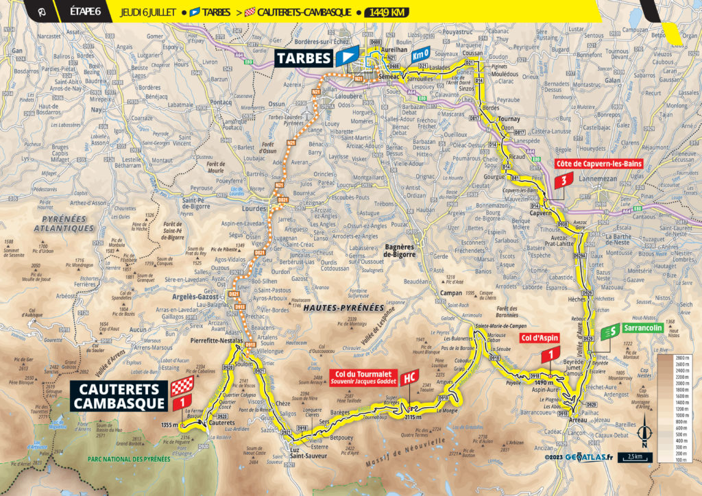 Strecke der 6. Etappe der Tour de France 2023