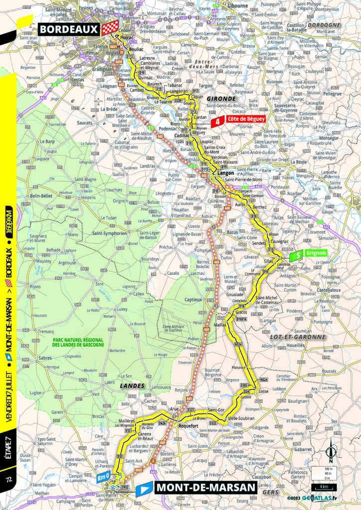 Strecke der 7. Etappe der Tour de France 2023