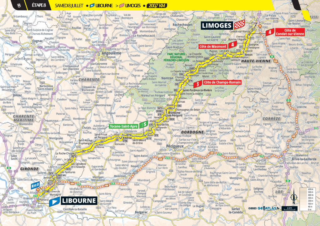 Strecke der 8. Etappe der Tour de France 2023