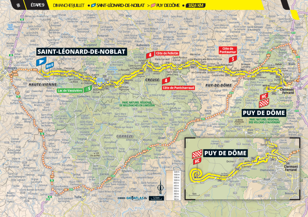 Strecke der 9. Etappe der Tour de France 2023