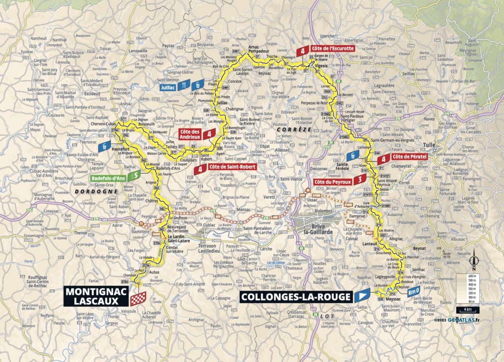 Streckenkarte der 3. Etappe der Tour de France Femmes 2023