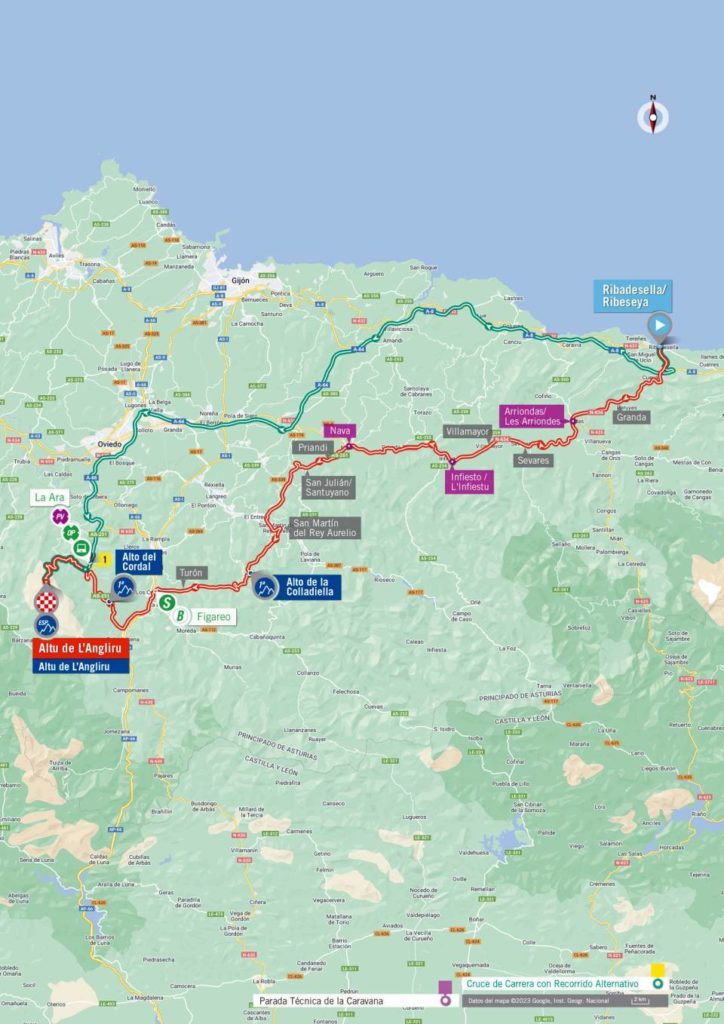 Die Streckenkarte der 17. Etappe der Vuelta a Espana 2023